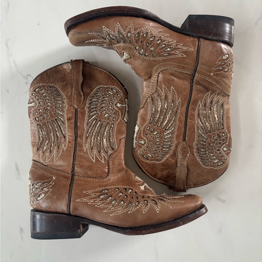 Innovation Western Riding Boots in Light Brown Leather